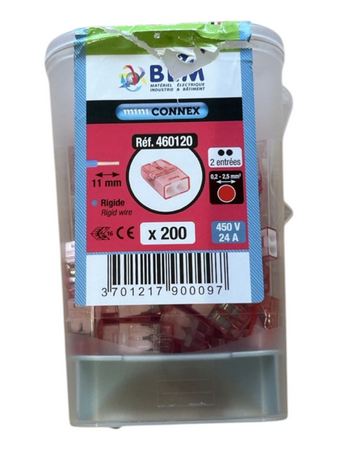 Bornes de connexion 2 entrées – BLM Réf. 460120