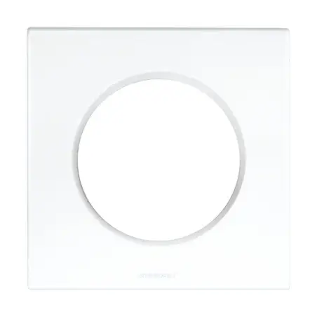 Plaque d’habillage 1 poste blanche Eur’ohm Square