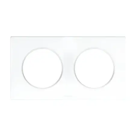 Plaque d’habillage 2 postes blanche Eur’ohm Square