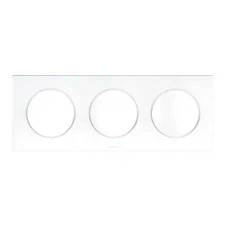 Plaque d’habillage 3 postes blanche Eur’ohm Square